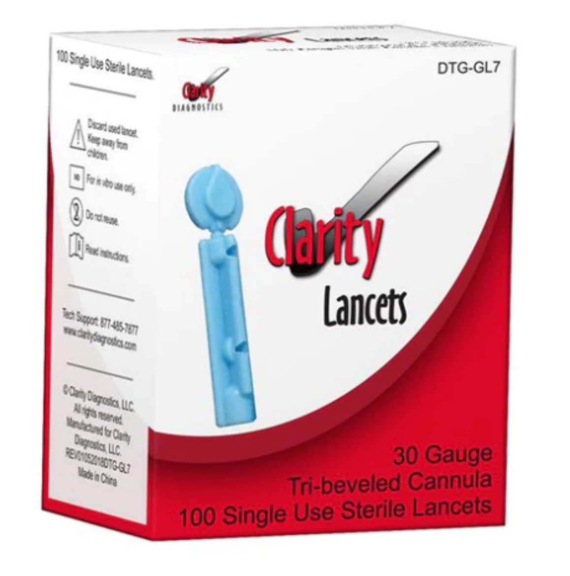 Picture of CLARITY Lancets (100) 30G