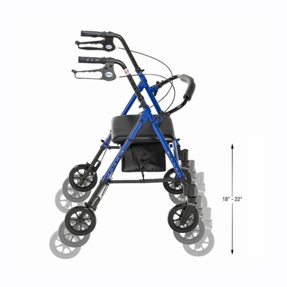 Picture of Adjustable Height Rollator, 6" Casters