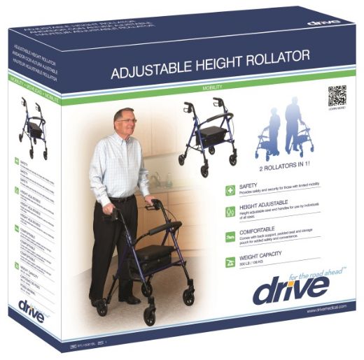 Picture of Adjustable Height Rollator, 6" Casters