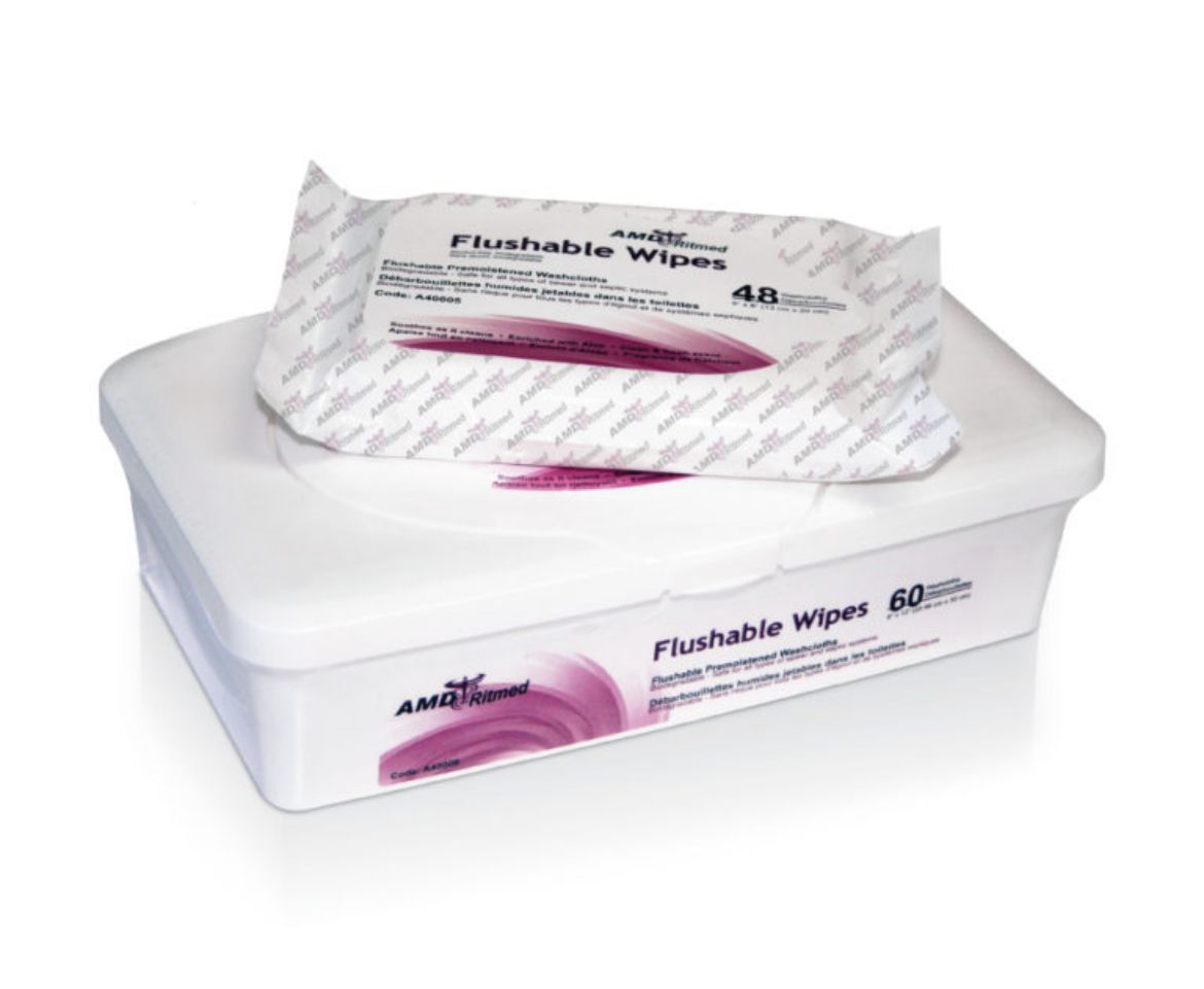 Picture of Flushable wet wipe 13x9,60/pk,8pk/cs