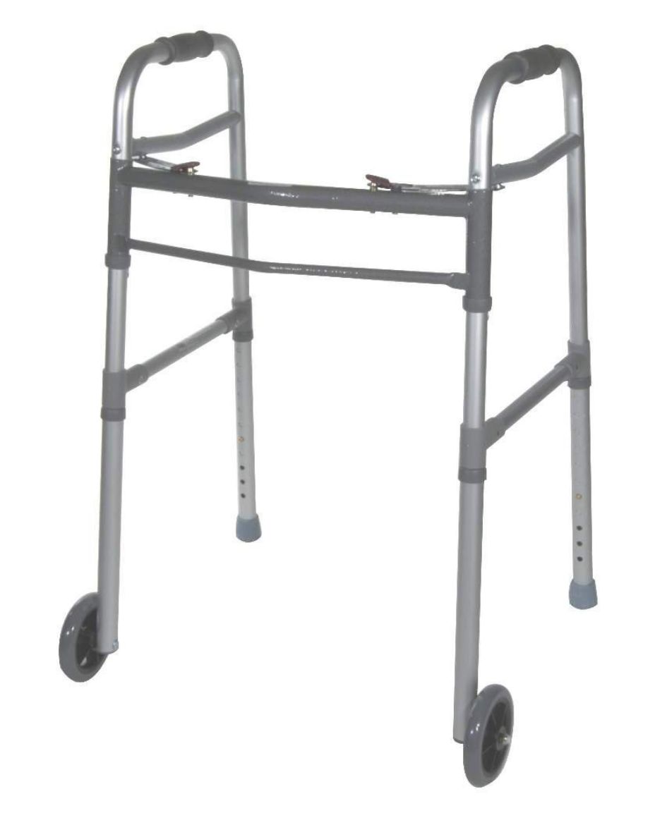 Picture of Dual Release Folding Walker Adjustable Height with 5" wheels