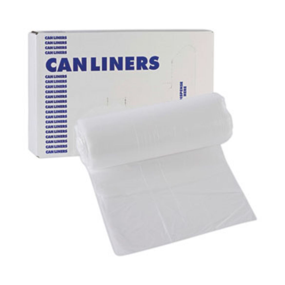 Picture of High-Density Can Liners, 16 gal, 6 mic, 24" x 33", Natural, Perforated Roll, 50 Bags/Roll, 20 Rolls