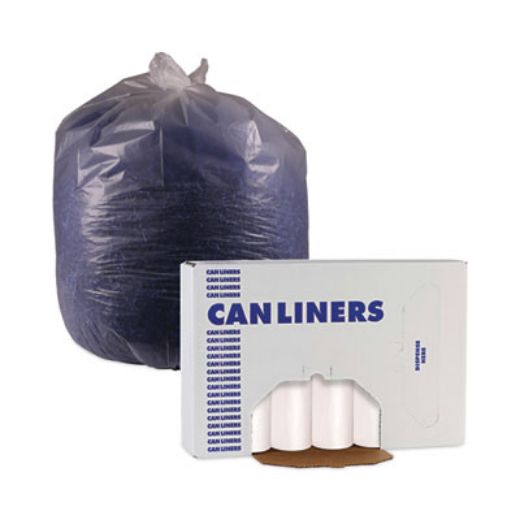 Picture of High-Density Can Liners, 16 gal, 6 mic, 24" x 33", Natural, Perforated Roll, 50 Bags/Roll, 20 Rolls